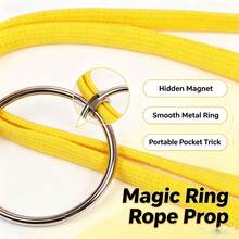 Magic Ring And Rope Illusion Prop, Magnetic Metal Ring Close-Up Magic Toy, Easy Beginner Magic Rope For Party And Street Performance, Random Color - Multicolor - View 6