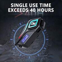 D&M Casco de motocicleta con auriculares Bluetooth, micrófono doble, radio FM, pantalla LCD, larga autonomía, llamadas sin contacto, conversación clara, reproducción de música. Auriculares de comunicación para cascos, ideales para motociclistas y ciclistas de terreno, compatibles con todos los tipos de cascos. - A - Ver 9