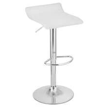 Baroni Home Draaibare Barkruk met Verstelbare Hoogte, Verchroomde Voet met Voetensteun en Krasbestendige Onderkant, Barkruk voor Keuken, Restaurant en Keukeneiland, Eenvoudig te Monteren, 38 x 45 x 59-79 cm - Wit - Bekijken 1