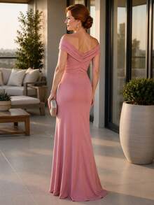 Long Emerald Dress, Blue, Green, Red, Marsala, Rose, Olive + Colors - 乾枯玫瑰色 - 查看 5