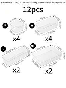 12/7/4, Juego de cajas de almacenamiento de cosméticos, Juego de cajas de almacenamiento con cajones, Caja de almacenamiento de escritorio de gran capacidad, Adecuada para almacenar paletas de sombras de ojos, perfumes, lápices labiales, fundas de teléfono y otros artículos, Adecuada para usar en el baño, dormitorio, estudio, dormitorio - transparente - Ver 9