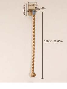 1pc Vertical Cat Climbing Tree, Wall-Mounted Cat Scratching Rope, Made Of Sturdy Natural Sisal Rope, Designed For Indoor Use. This Space-Saving Pet Exercise Toy Includes A Secure Wall Hook, Encouraging Physical Activity And Mental Engagement - Multicolor - View 8