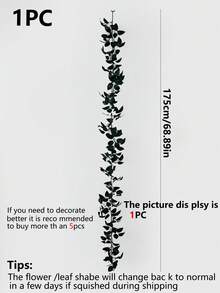 婚禮裝飾客廳餐桌花環 DIY 玫瑰葉藤蔓花環 1件 - 黑色 - 查看 2