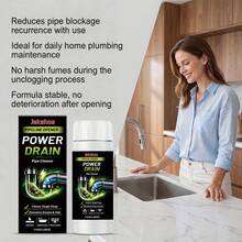 JAYSUING Removedor de Entupimento de Dreno, Adequado para Cozinha, Banheiro, Vaso Sanitário e Outros Tubos, Dissolve Efetivamente Entupimentos Orgânicos, Restaura o Fluxo de Água Suave, Melhora o Odor do Tubo, Reduz Entupimentos, Ajudante de Limpeza Doméstica - Em pó - Visão 5