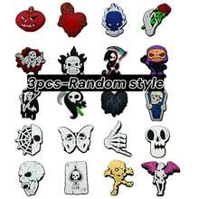 20PCS/10PCS/3PCS/1PC- Halloween PVC Shoe Decorations, Gothic-Style Skeleton And Ghost Designs,DIY Accessories,Women's Shoe Decorations/Sandal Decorations/Beach Shoe Ornaments.Halloween Party Giveaways.Halloween/Summer Break.Back-To-School - View 9