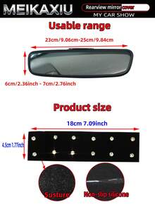 MEIKAXIU Sparkly Fabric With Artificial Rhinestones Blingbling Elastic Car Rearview Mirror Cover, Car Interior Rearview Mirror Sleeve Decorative Accessory For Women - Faux Diamond Style - View 3