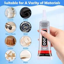 16 Pcs 0.5 Fl Oz (15ml)  B7000 Clear Super Glue, Precision Tip Rhinestone Craft Glue, Bedazzling Kit For Jewelry DIY, Bead, Fabric, Shoes, Crochet, Brooch, Earrings Pendant - 16pcs 0.5 Fl Oz (15ml) - 查看 5