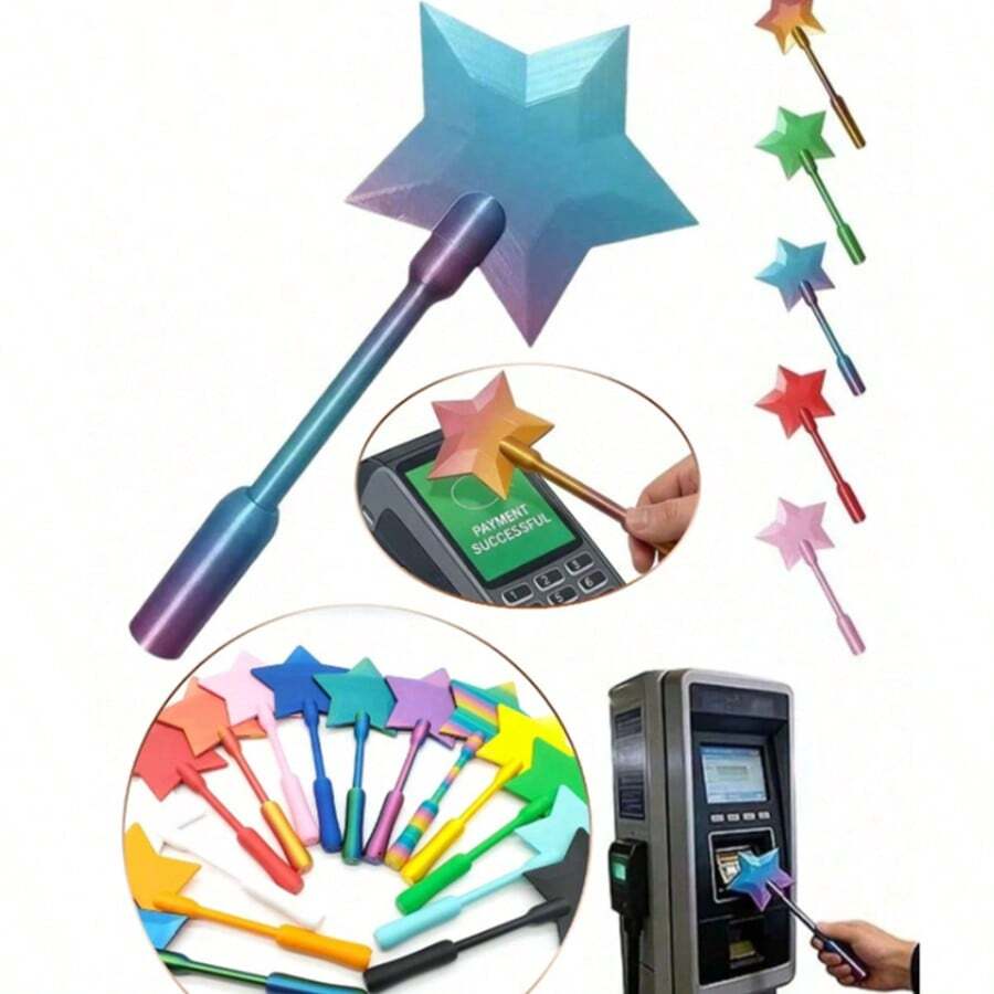 Magic Wand Contactless Payment, Contactless Payment Magic Wand, Starry Sky Magic Wand, Magic Star Magic Wand Bank Card Payment Card Holder, Suitable For Bank Card Payment Scenarios (Gradient Position Random) - Multicolor - View 1