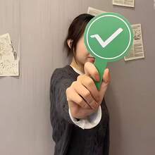 12pcs True/False Judgment Handheld Paddles, Green Checkmark Red Cross Double-Sided Handheld Signs, Lightweight For Q&A Interaction, Quick Response Scoring, Competition, Event Voting, Thick Material Durable And Easy To Grip - A - View 5