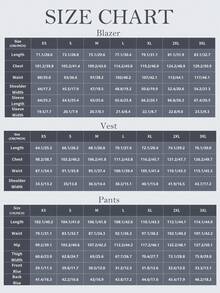 Men's Navy Blue 3 Piece Suit Slim Fit Business Blazer Vest Pants For July 4th Wedding Guest Party Groom Business Casual Tuxedo - 藏蓝色 - 查看 5
