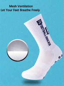 1 Pack Men's Non-Slip Football Socks And Football Shin Guards, Non-Slip Shin Guards Suitable For Basketball, Football, Sports. - Multicolor - View 4