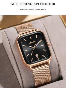 SUNKTA LIGE Women's Fashion Luxury Quartz Watch, Waterproof, Daily Wear, Date Display, Luminous Dial, Casual Watch - Rose Gold - View 11