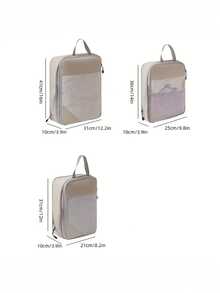 3 Pieces Travel Compression Storage Bags, Travel Bag Luggage Organizer, Travel Essential Carry-On Luggage Compression Storage Bags,Bedroom Room Decor,Back To School - Multicolor - View 4