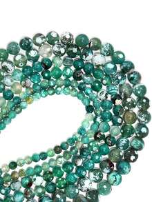 1 Strand 6/8/10mm Natural Stone Ice Fire Agates Beads Mint Green Round Loose Gemstone Beads For Jewelry Making DIY Bracelet Necklace ﻿ - Multicolor - View 6
