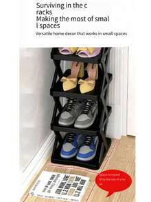 Multi-Layer Narrow Shoe Storage Rack, Foldable X-Shaped Shoe Organizer, Space-Saving Vertical Shoe Rack, Suitable For Entryway, Hallway, Bedroom, Apartment - Multicolor - View 10