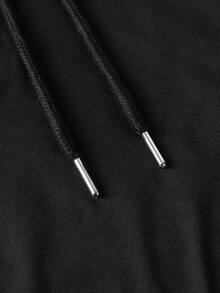 Men's Drawstring Hooded Casual Daily Wear Sleeveless Sweatshirt - Black - View 8