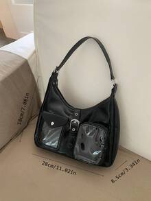 Niche Design Large Capacity Fashion Transparent Ita Bag For Women 2026 New Highly Attractive Versatile Commute Fan Idol Bag - Black - View 8