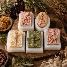 3D Flower Fairy Silicone Soap Mold Handmade Fairy Girl Soap Making Mold Rectangle Oval Mold For Cold Process Soap Resin Clay Wax DIY Craft - Flower Fairy - View 2