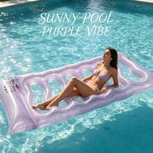 Jelly Pool Floating Lounge Chair, Adult Transparent PVC Durable Material Inflatable Water Hammock, Suitable For Swimming Pool, Beach, Lake, Resort Sunbathing And Relaxation - Jelly Swimming Bed - View 2