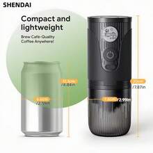 SHENDAI Electric Coffee Grinder, Ceramic Conical Grinding Disc, Adjustable Thickness, One Click Control, Mixing Grinder, Portable Coffee Grinder, USB Charging, Coffee Utensils, Suitable For Travel, Camping, Office And Home Use - Multicolor - View 11