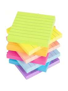 Colorful Lined Sticky Notes, Macaron Rainbow Style, Solid Fluorescent Background With Printed Line Pattern, School Supplies, Back To School, Desk Accessories, School, School Essentials, Classroom, Office Supplies, Stickers, Back To School Supplies, Room Decor, Teacher Supplies, Teacher, Scrapbooking Supplies, Classroom Decor, Teacher Related, Art Supplies, Notebook, Stationery, Office Decor, Sticky Notes, Memo Pads - one-size - View 6