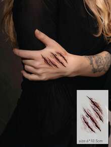 8PCS Halloween Multi-Element Pattern Halloween Costume Party Gift Arm Shoulder Neck Collarbone Back Temporary Tattoo Stickers - Multicolor - View 5