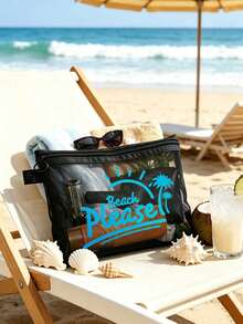 這款海灘網格包印有「Beach_please」字樣與椰子樹圖案，是一款可收納口紅與氣墊粉撲的便攜化妝包，充滿海岸風情。透明大容量旅行化妝收納包，夏威夷風網格化妝包，適合海灘度假、購物、休閒度假、健身，適合作為母親節禮物、情人節禮物、教師節禮物，適合女性旅行、短途旅行與日常通勤。 - 彩色 - 查看 8