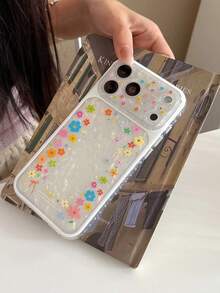 Casing Ponsel Minimalis Bermotif Bunga, Desain Anti Jatuh, 1 buah Casing Pelindung Motif Bunga Warna-warni, Casing Ponsel Nuansa Musim Panas, Hadiah Ulang Tahun, Kompatibel dengan iPhone 17/17 Pro/17 Pro Max/16/15 Pro Max - Putih - View 5