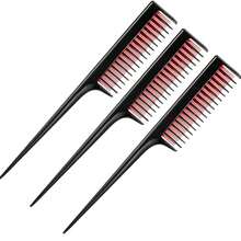 1/2/3pcs Luxury 3-In-1 Teasing Comb, Unisex - Suitable For Teasing, Back-Combing And Sectioning - Increases Volume For Fine, Thin Hair - Heat Resistant, Durable, Portable - Multicolor - View 1