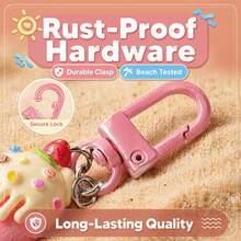5 Colors Summer Style Realistic Popsicle Keychain Set, Waterproof Resin Ice Cream Bag Charm, Rust-Proof Metal Clasp Bag Accessory, Comes With Thank You Card, Suitable As Refreshing Beach Travel Gift For Women Friends - Multicolor - View 5