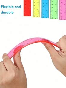 2 Transparent Plastic Rulers, Multiple Colors, 6 Inches Long Each, Suitable For Students, School Supplies, Office And Home Use, With Inch And Centimeter Scales - Multicolor - View 2