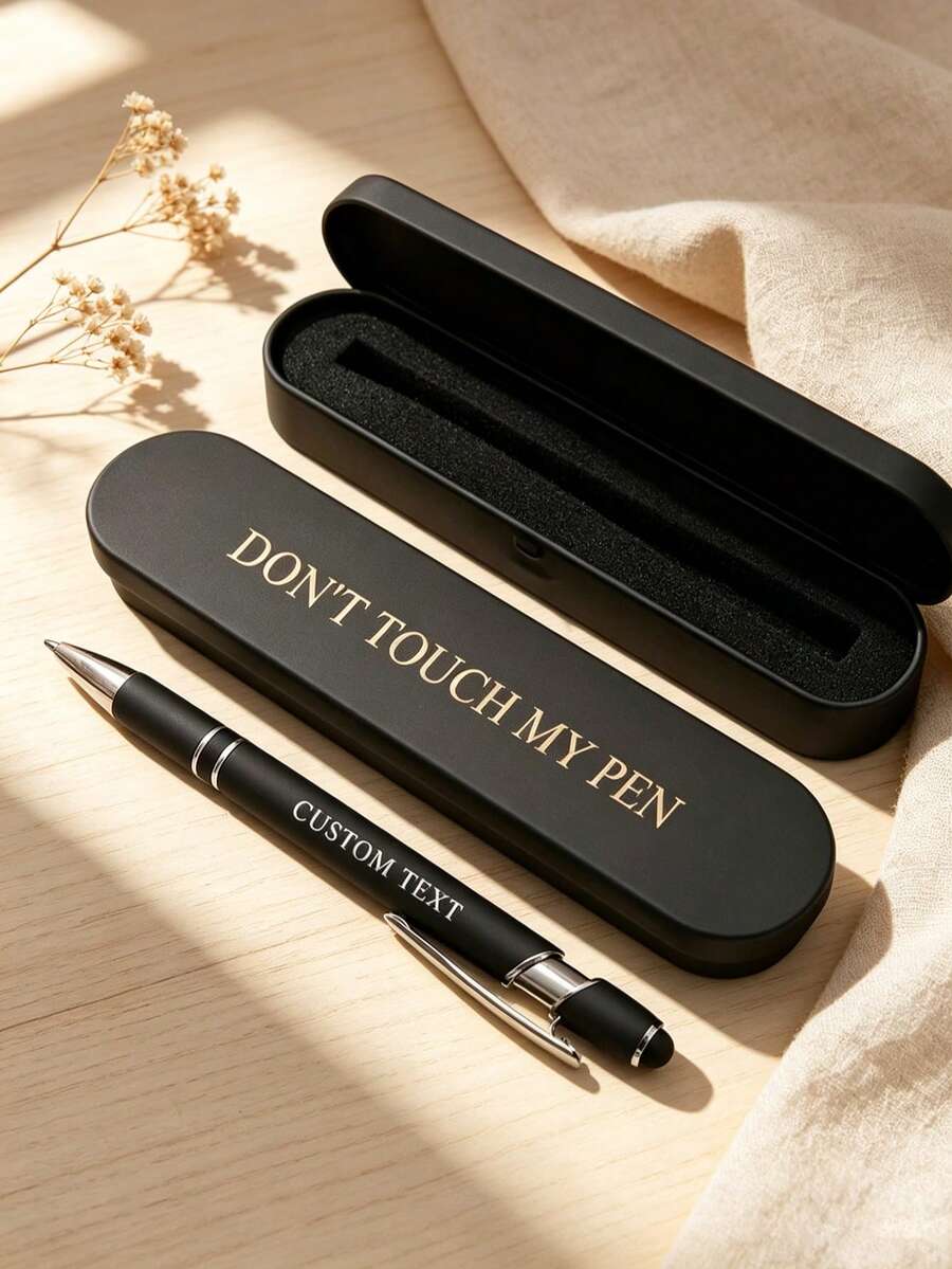 Customized Ballpoint Pen With Name Engraving And Metal Gift Box Personalized Metal Pen For Teachers Customizable Writing Pen - 1 Pen + 1 Pencil Case - View 1