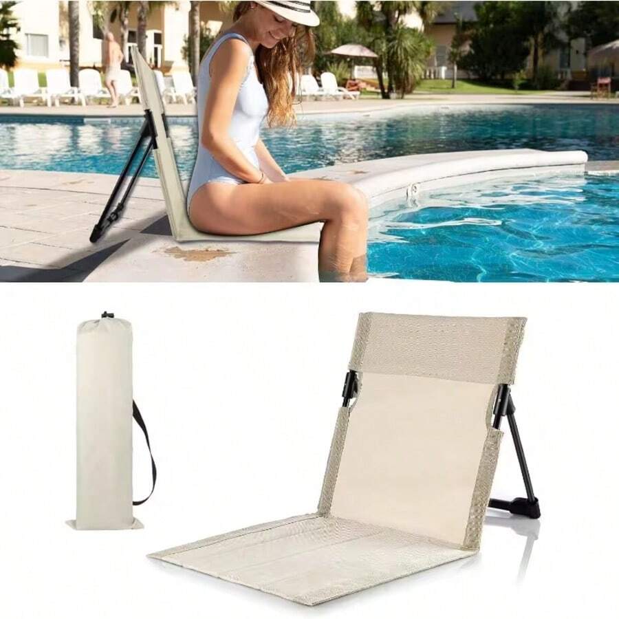 Compact Folding Recliner Chair - Lightweight Aluminum Alloy, Oxford Fabric, Space-Saving Design For Outdoor, Beach, Picnic & Camping - Multicolor - View 1