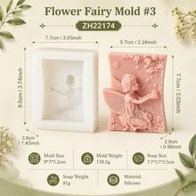 3D Flower Fairy Silicone Soap Mold Handmade Fairy Girl Soap Making Mold Rectangle Oval Mold For Cold Process Soap Resin Clay Wax DIY Craft - Flower Fairy - View 9