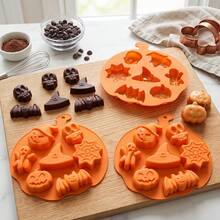 1pc Pumpkin & Spider Web Shaped Silicone Baking Mold, Multi-Purpose Silicone Mold For Chocolate, Mousse, Pudding, Jelly, Reusable DIY Cake Decoration Accessory, Ideal Home Kitchen Handmade Supplies For Daily Gatherings And Baking Parties - Multicolor - View 7