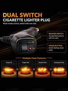 GLANBERT 1pc Truck LED Mini Top Light 12-24V Universal Cigarette Lighter Plug Powered Patrol Light Work Light Suitable For Forklifts And Trailers - Magnetic Flashing Warning Light - View 5
