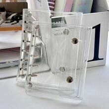 1 buah Map Dokumen Transparan A5/A6/A7, Map Dokumen 6 Ring dengan Kantong Resleting dan Kancing Jepret, Tas Pelindung File PVC, Map dan Tas File Minimalis Esensial, Perlengkapan Penyimpanan Dokumen Kantor, Penyimpanan Kartu Foto, Scrapbook, Pengatur Kwitansi, Perlengkapan Sekolah, Buku Panduan DIY, Koleksi Stiker, Hadiah Wisuda, Musim Kembali ke Sekolah, Tempat Kartu - transparan - View 3