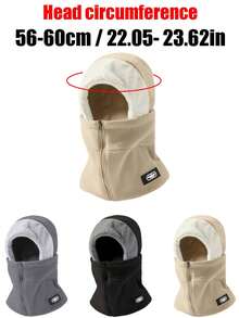 1 buah Masker Resleting Terintegrasi dengan Topi Bersepeda, Topi Penghangat Leher Bulu Tebal, Perlindungan Dingin Saat Bersepeda di Musim Dingin, Cocok untuk Cuaca Dingin Saat Ski, Snowboarding, Bersepeda - MultiWarna - View 6