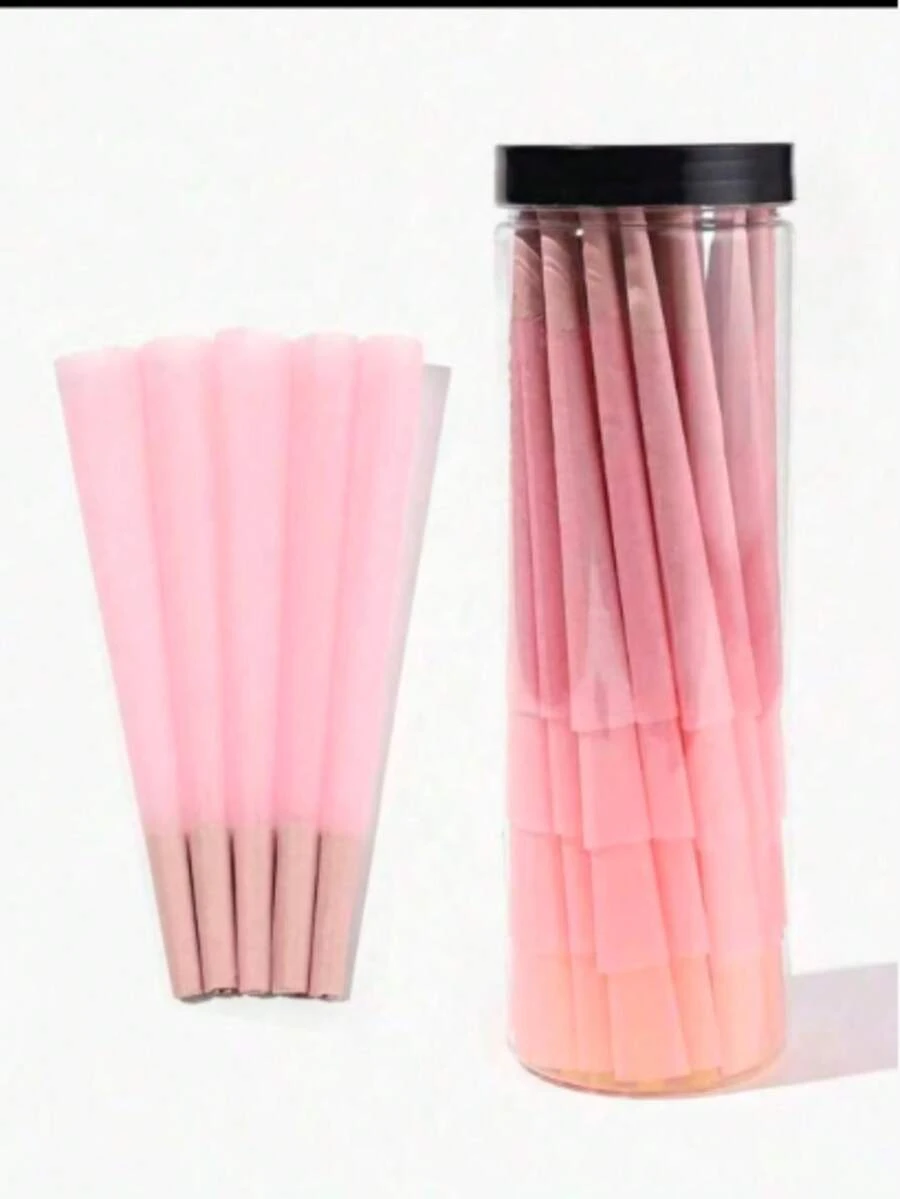 MINAMIZU 200/100/50/30 Stück natürliche vorgedrehte Cones 1-1/4 Zoll ultradünne langsam brennende Cones mit Filtertips/Crutches hornförmige Cone-Rauchpapier, geeignet als Feiertags-/Valentinstag-Geschenke und Rauchzubehör, Vatertagsgeschenk - Verschiedenfarbig - Übersicht 1