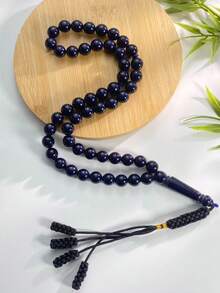 1 pieza 51-Cuentas de resina azul marino brillante, Tasbih de borla tejida a mano, Rosario de oración y recitación islámica portátil - Multicolor - Ver 7