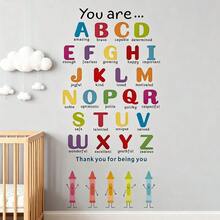 1/3/6 Sheets Self-Adhesive Alphabet Wall Stickers For Kids Room, Colorful ABC Learning Decals, Crayon Nursery Decor, Back To School Classroom Wall Art - Multicolor - View 2