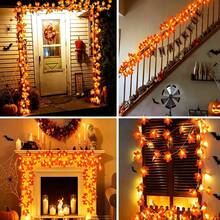 1pc Red Maple Leaf String Lights, Decorative Garland Lights, Suitable For Home, Halloween, Cloak, Room, Bedroom, Party, Festival, Garden, Wedding, Halloween Party, Thanksgiving Decoration, Autumn Decoration, Stair Railing Decoration - Maple Leaf Light String - View 12