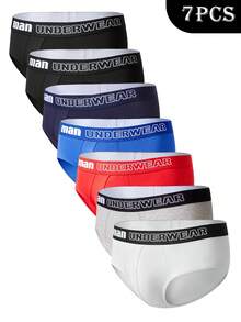 7pcs Cott Men's Boxer Briefs, Moisture-Wicking Breathable, Business Casual Style - Multicolor - View 1