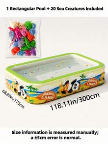 Piscina inflable grande de 83 pulgadas con tema de panda, material de PVC grueso plegable y portátil, fácil de instalar, adecuada para camping al aire libre, actividades de jardinería, reuniones familiares, producto esencial para adultos en la playa - Serie Vitalidad - Ver 12