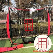 Baseball Pitching Target Net With 9-Pocket Strike Zone, Adjustable Hanging Batting Cage Attachment, Red Batting Zone & Pitcher Accuracy Trainer, Baseball Players - Red - View 7