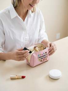 Korean Style Cosmetic Storage Bag, Travel Portable Mini Clutch, Minimalist Elegant Lipstick Pouch, Lightweight Scratch-Resistant Layered Organizer, For Travel, Daily Use And Party, Fashionable Women Travel Enthusiasts, Independence Day Gift, Summer Outdoor Essential - Multicolor - View 5