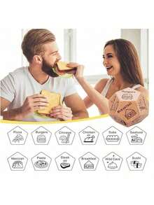 1 buah Dadu Kencan Malam Setelah Gelap, Dadu Kayu, Hadiah Hari Valentine - MultiWarna - View 4