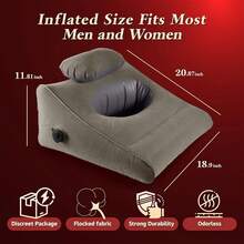 Inflatable Wedge Pillow, Multi-Functional Flocked Support Cushion With Neck Pillow, Portable Back Support And Leg Elevation Rest Pad, Suitable For Bed, Sofa, Travel And Home Relaxation, Adjustable Position Headrest Support Pad, Soft Flocked Comfortable Support - Multicolor - View 2