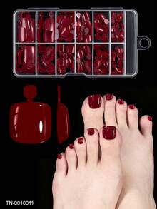 120pcs Press On Toenails Women Fake Toe Nails, White Fake Toenails Press On Nails Short Square Acrylic Toe Nail Tips - Multicolor - View 14