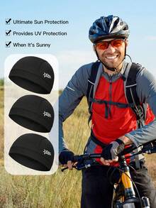 1/3 buah Topi Dalam Helm Motif Bintang & Huruf, Topi Rajut Kubah Jaring Bernapas Penyerap Keringat, Topi Dalam Helm Tahan Angin, Cocok Untuk Berkendara Sepeda Motor, Bersepeda, dan Olahraga Balap - MultiWarna - View 3